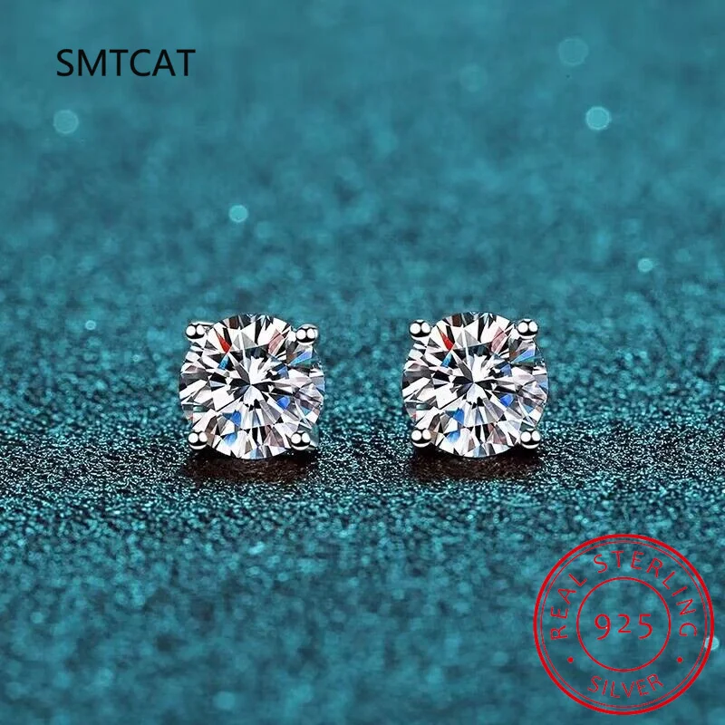 0.1-3CT Test Passed Moissanite Studs Earrings for Men Women S925 Silver Platinum Plated Bride Wedding Diamond Studs GRA