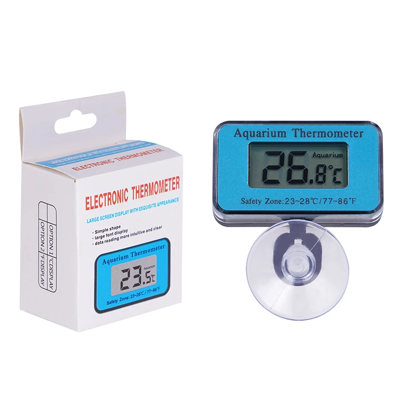 New Aquarium Thermometer Waterproof LCD Digital Fish Tank Submersible Thermometer Meter Temperature Control with Suction Cup