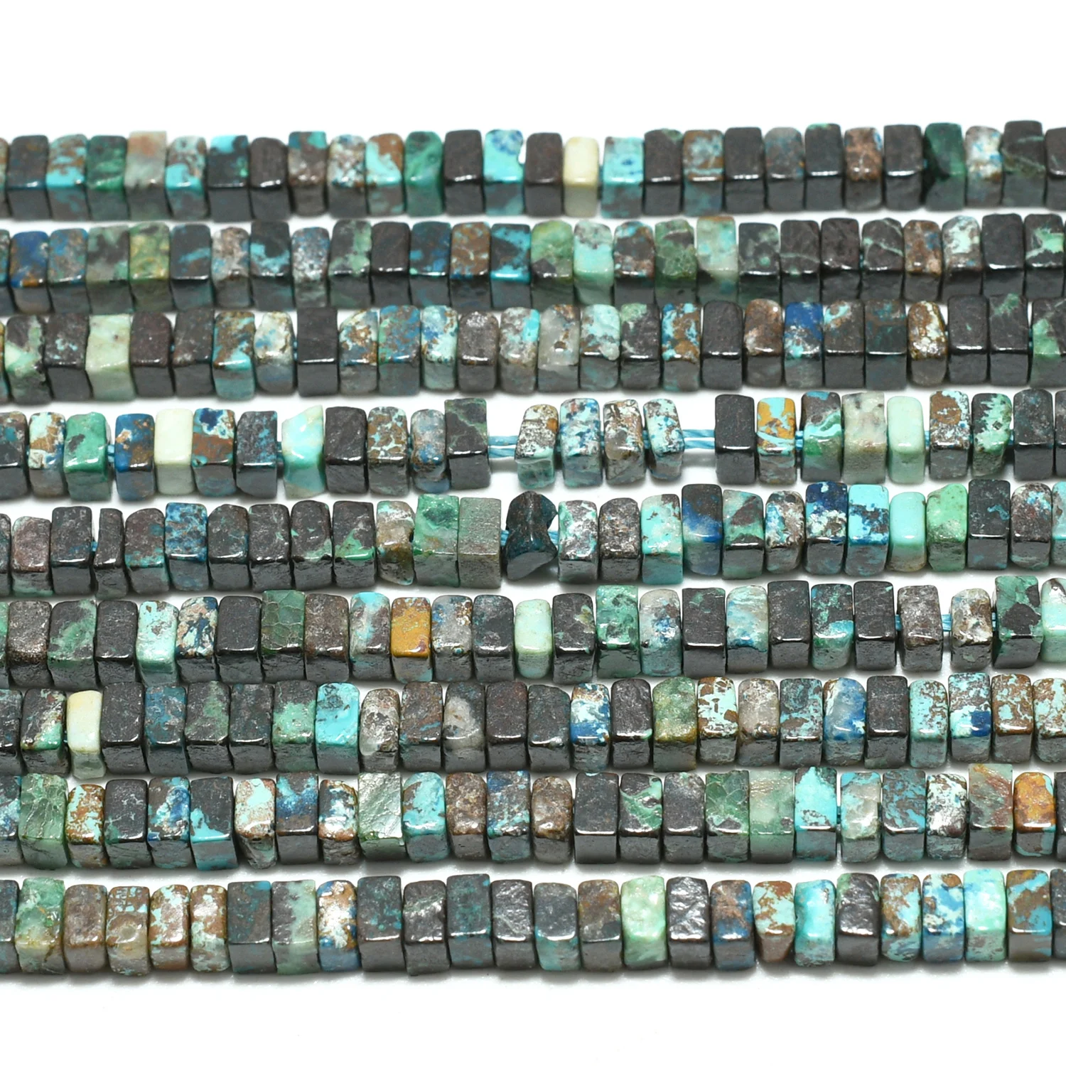 Natural Shattuckite Chrysocolla Slice Rectrangle Beads 2.5mm, Simple Quality,Thickness About 1.5mm