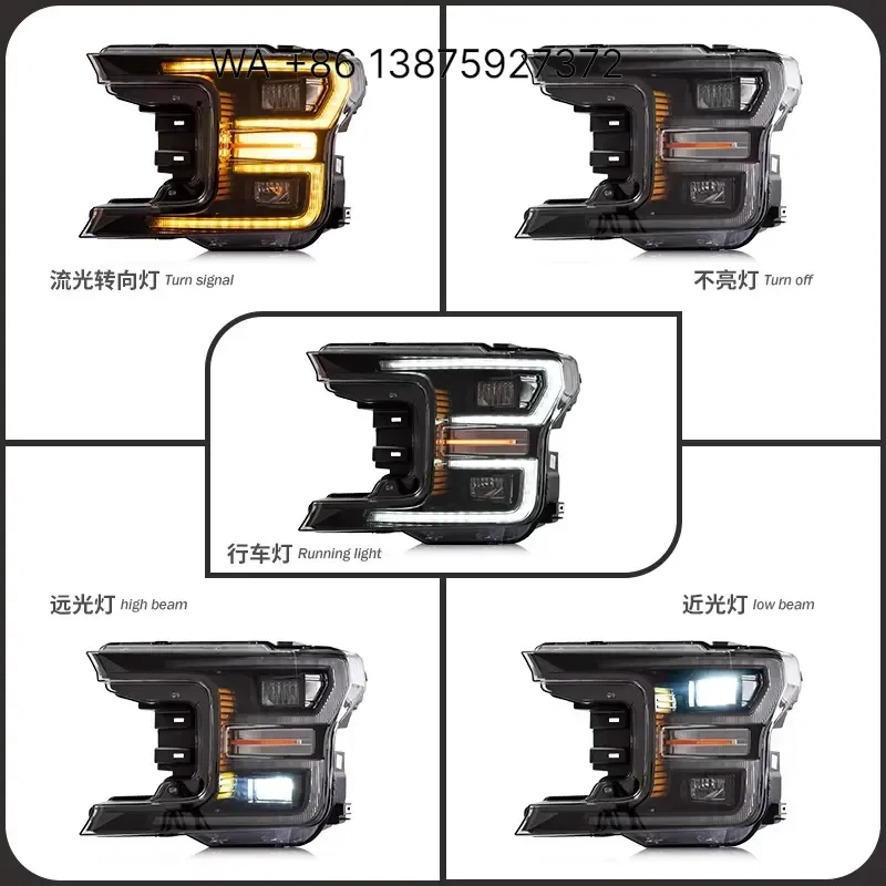 Wmwmnu LED Headlight Assembly for F150 Raptor 2018 Up Upgrade with DRL and Sequential Turn Signal Lights