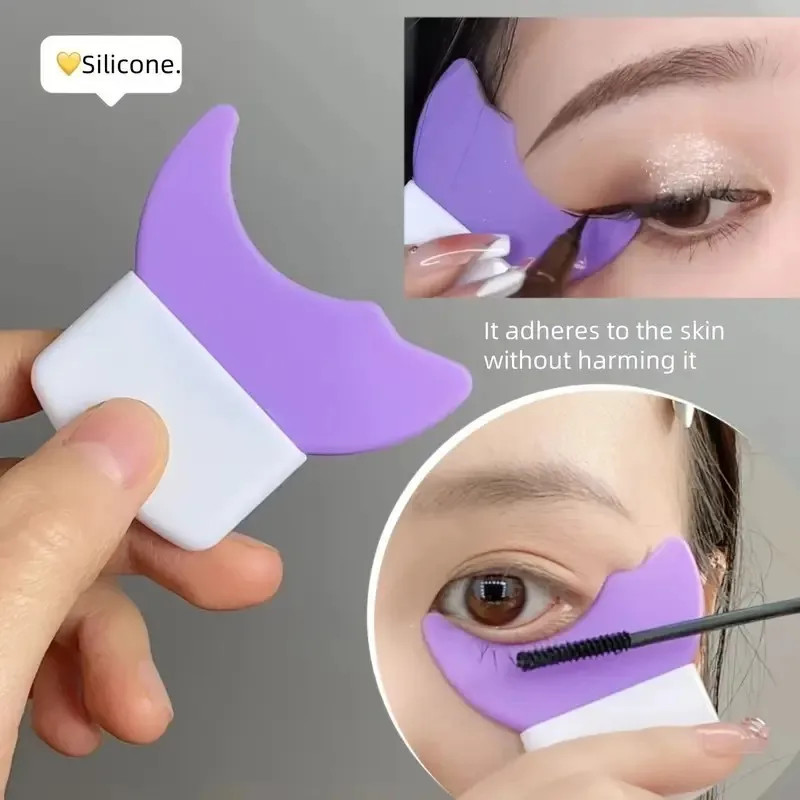 درع حماية لظلال العيون وكحل العيون من السيليكون مع مقبض |   مساعد مكياج مقاوم للتلطخ لمكياج العيون المثالي، محمول وسهل