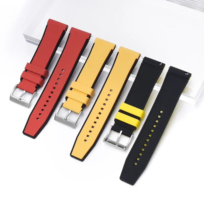 Silicone Strap 20/22/24/26mm Sport Waterproof Quick Release Men Women Replace Watch Band Belt for Seiko for Swatch x Blancpain