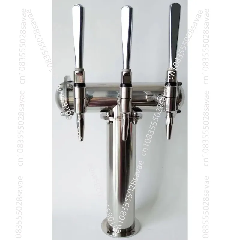 T-shaped stainless steel tower with cold brew nitro coffee faucet, eco-friendly bar accessories