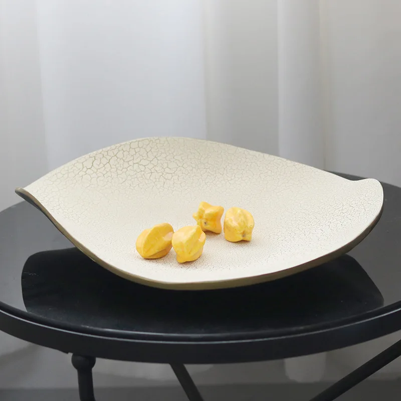 Light luxury creative texture art tray ornament model room restaurant bar sales office desktop fruit plate decoration