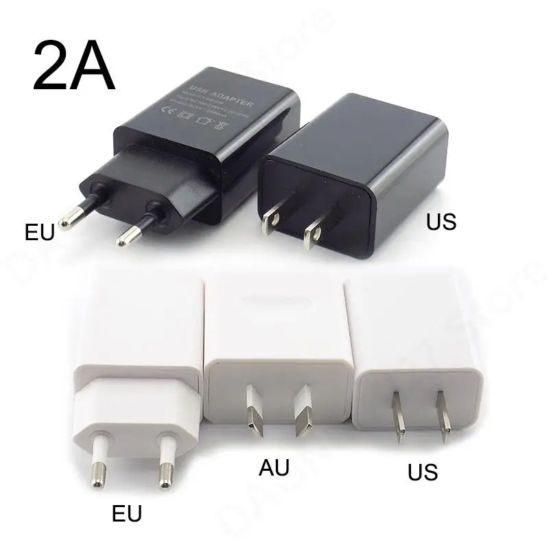 5V 1A 2A 3A Travel USB Adapter Phone Charger Power Supply Adapter Wall Desktop Charging Power Bank black white