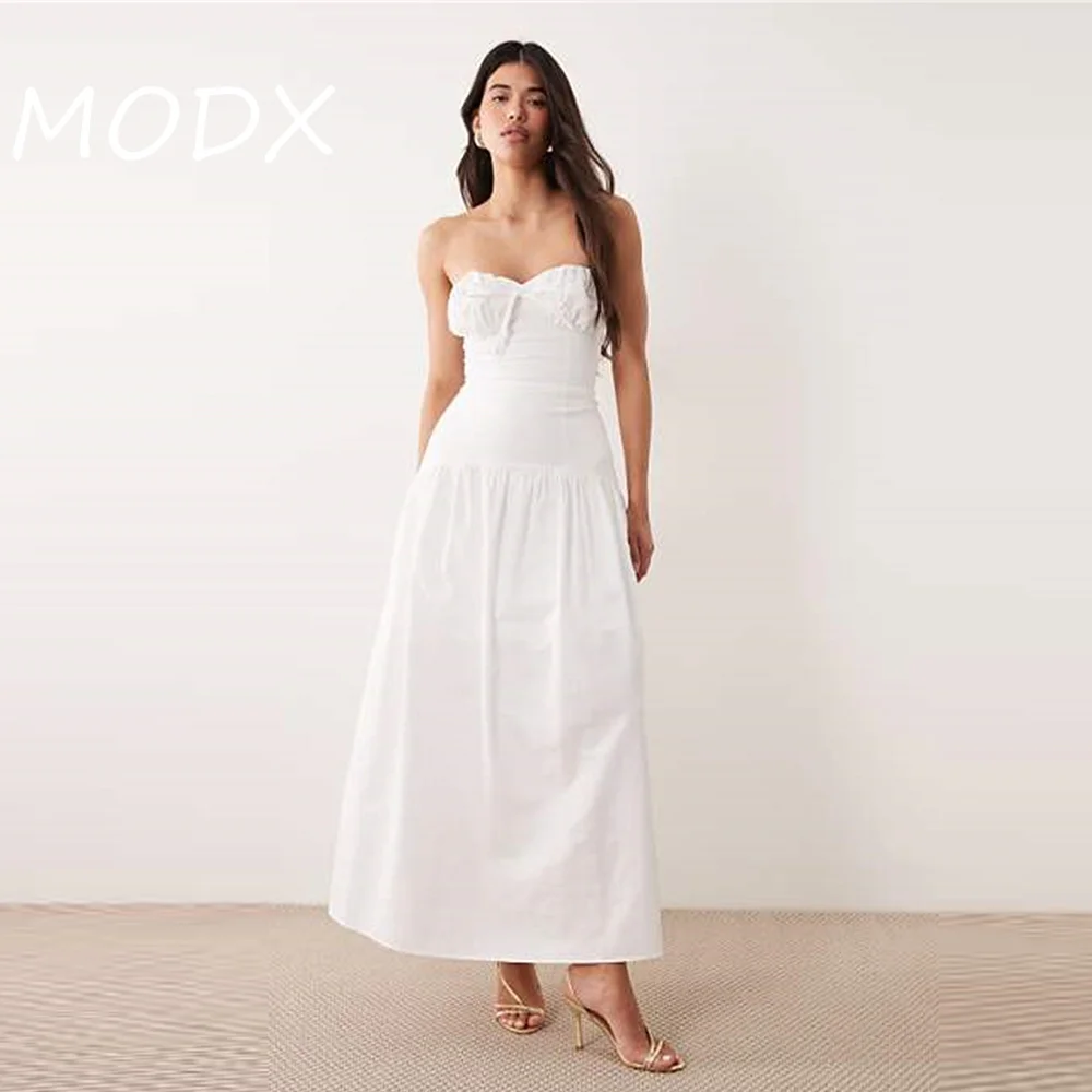MODX Customized Pleat Ruched Draped A-line Dresses Bespoke Occasion Dresses High Quality Wedding Party Dress ﻿
