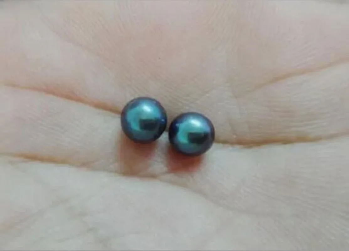 1 piece AAAAA 9-10mm natural South China Sea authentic black round loose pearls.