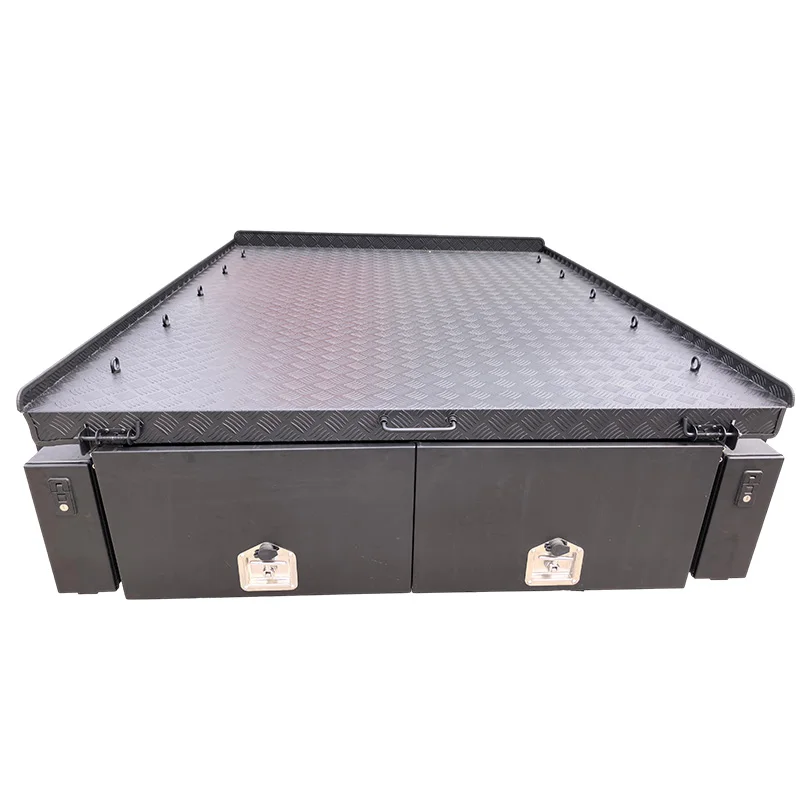 Dodge RAM 1500 6.4ft Long Bed Pickup Truck Bed Sliding Storage Tray,Aluminum Tool Box Cargo Drawer Organizer,No-Drill Mounting