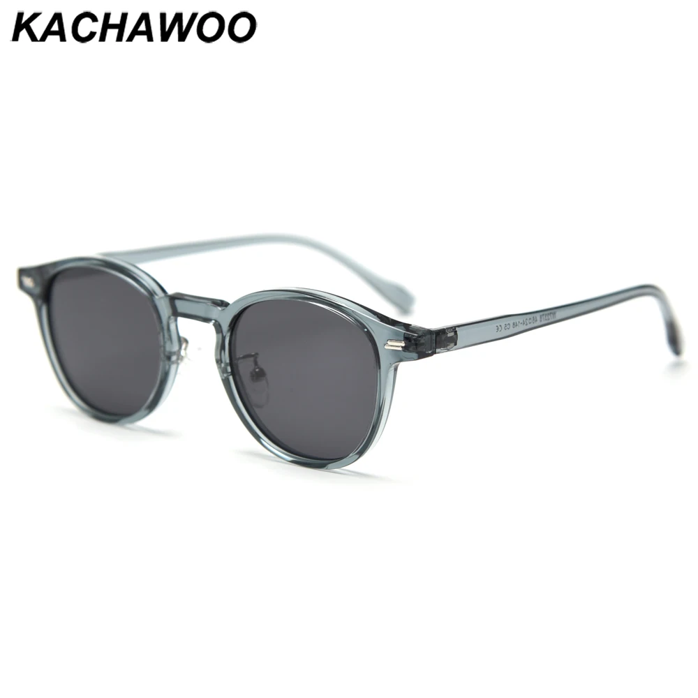 Kachawoo women round sunglasses polarized blue grey black retro sun glasses men accessories lightweight TR90 frame birthday gift