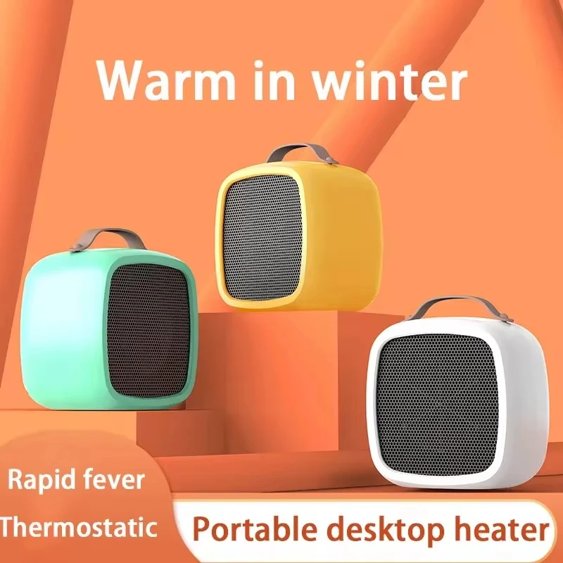 Riscaldatore portatile per piccoli spazi da 500 W Riscaldamento rapido Riscaldatore d\'aria calda da tavolo leggero Ventilatore scaldino domestico