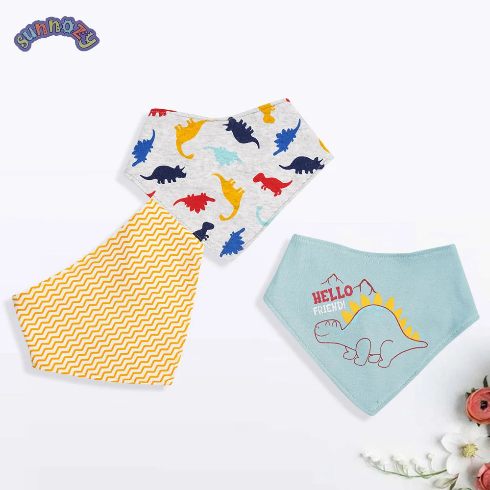 3 قطعة نمط الكرتون الطفل الرضيع القطن الخالص المرايل الوليد مثلث وشاح تغذية منشفة لعاب الأطفال باندانا ملابس التجشؤ الفتيان الفتيات هدية #4