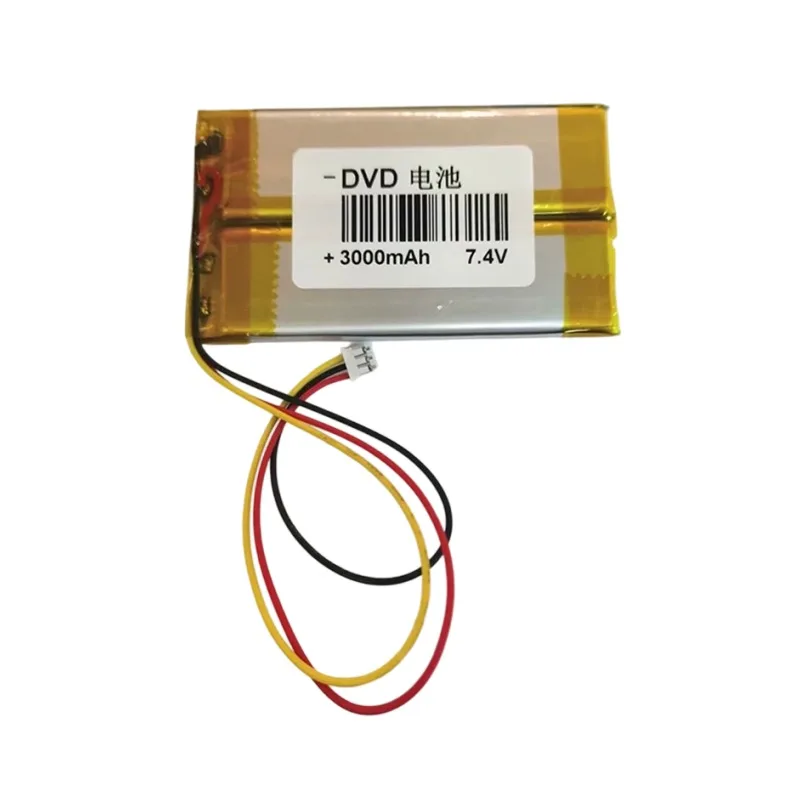Replacement battery 7.4V 3000mAh 3 line Mobile Portable DVD EVD Video Disc Player VCD lithium polymer rechargeable battery