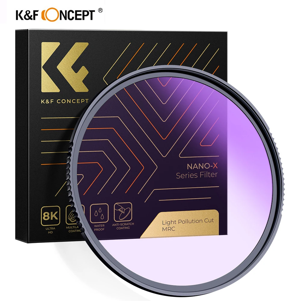 K&F Concept Nano-X Clear-Natural Night Filter Light Pollution Reduction Filter for Night Sky/Star 52-82mm Camera Lens Filter