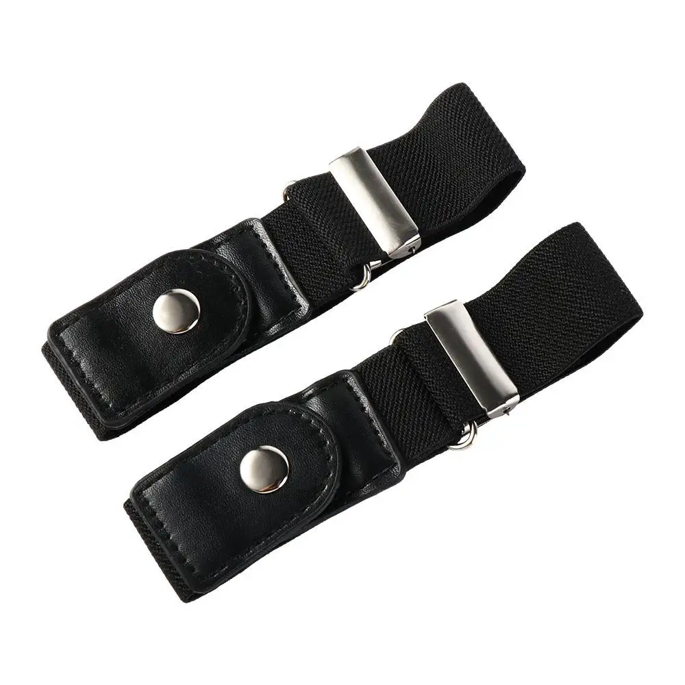 

2pcs Waist Belt Stretch Without Buckle Elastic Belt Japanese Decoration Stealth Buckle Free Belt Black Elastic Ladies Jeans
