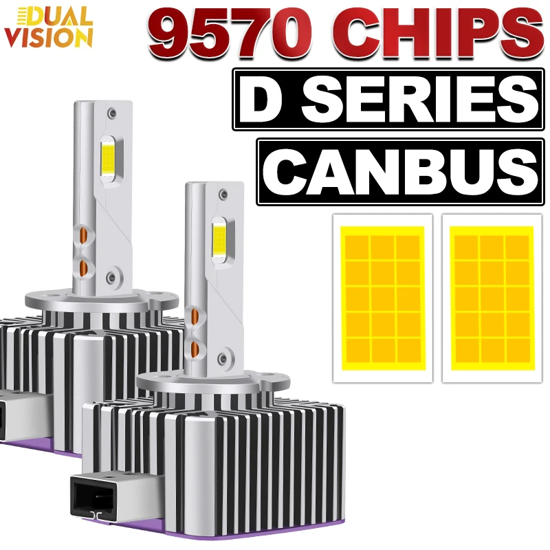

D2S D4S D1S D3S Светодиодные автомобильные фары 6000K Plug And Play D1R D3R D8S D2R D4R Комплект Xeon Led Двусторонние очень большие 9570 чипов CSP