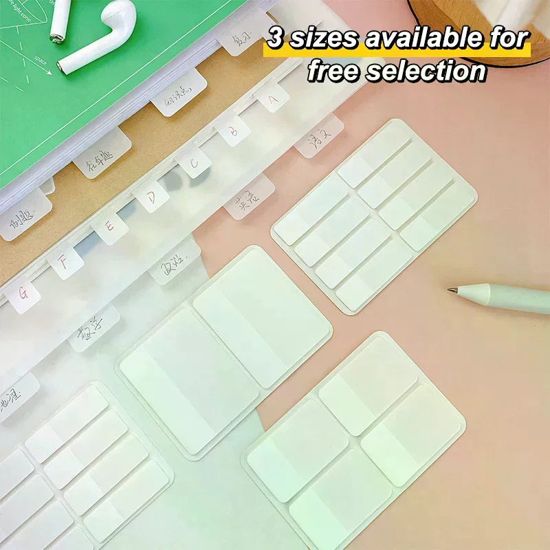40/80/160 Pages Frosted Simple Pure White Index Stickers Transparent Label Stickers DIY Sticky Notes Office School Supplies