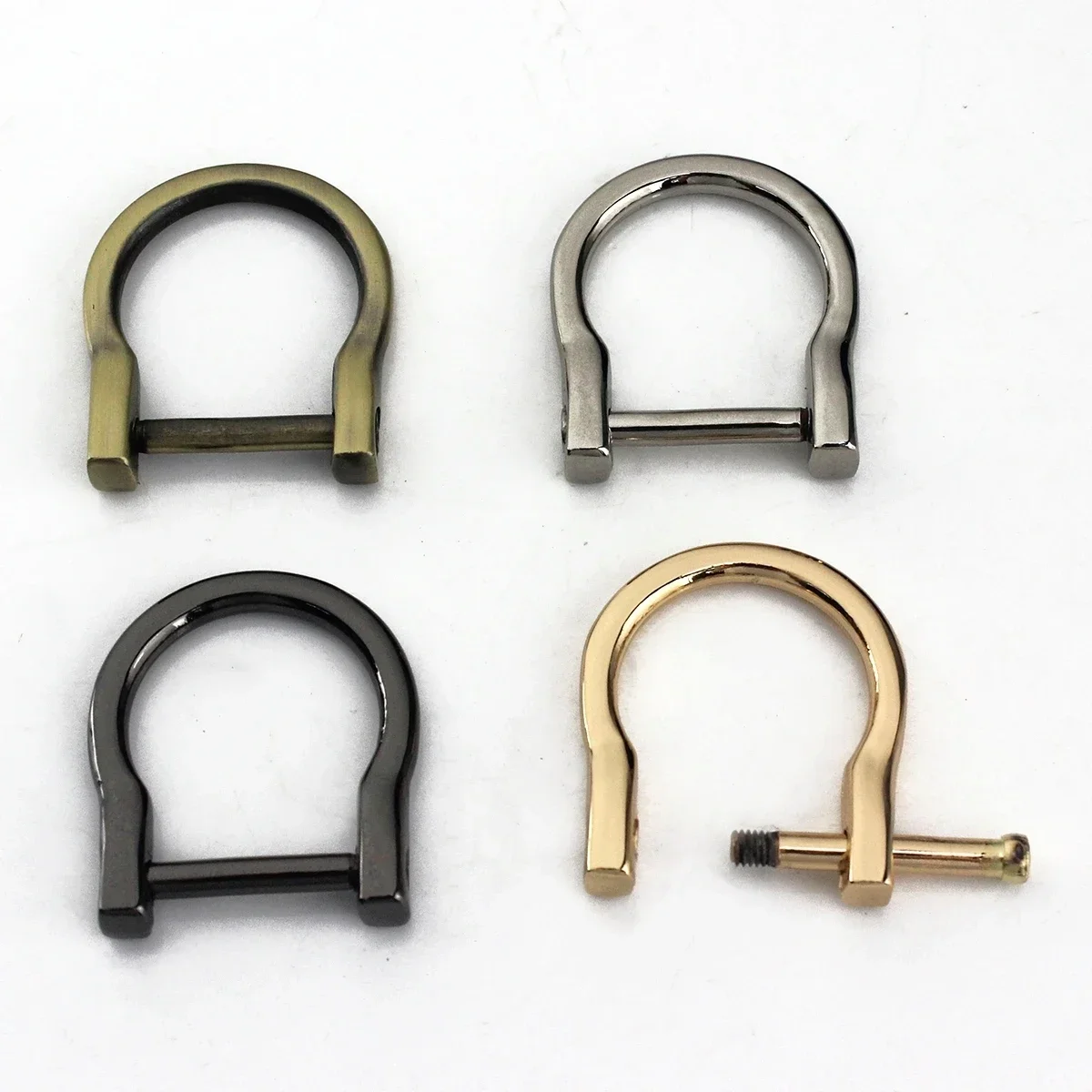1piece Metal Detachable removable open screw D Ring buckle shackle clasp Leather Craft Bag strap belt handle shoulder webbing