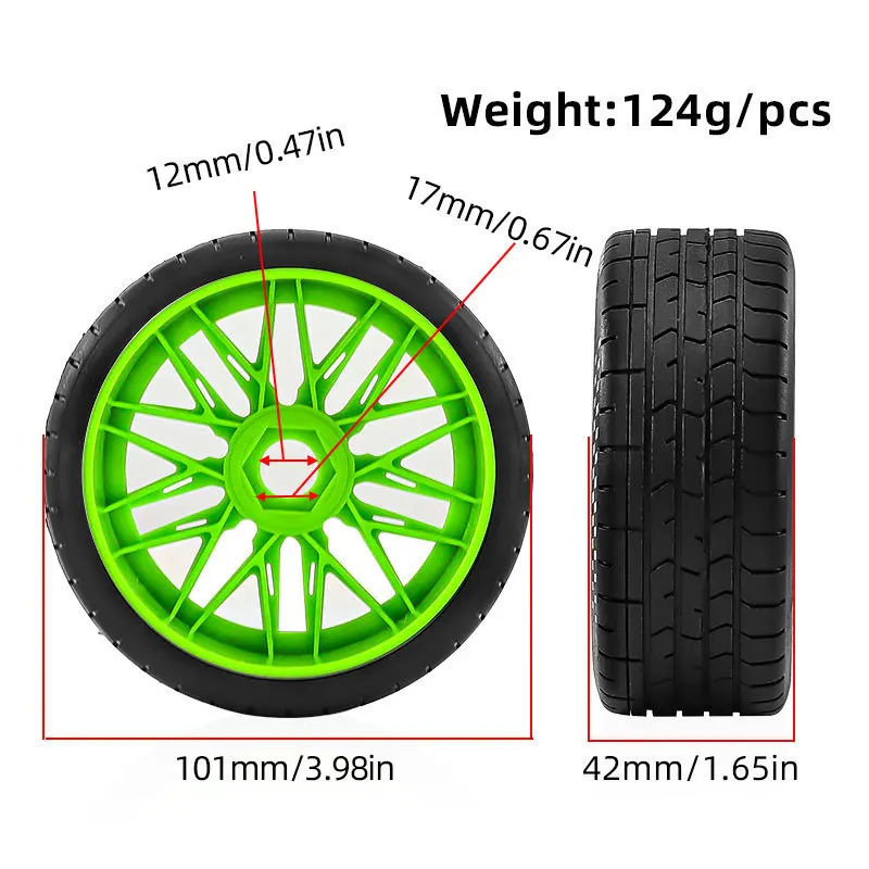 Flat Run GT Tire Racing Rally Tires for ARRMA 1/7 INFRACTION F1 KM Hongnuo X3GT 1/8 RC Car Upgrade OP Parts