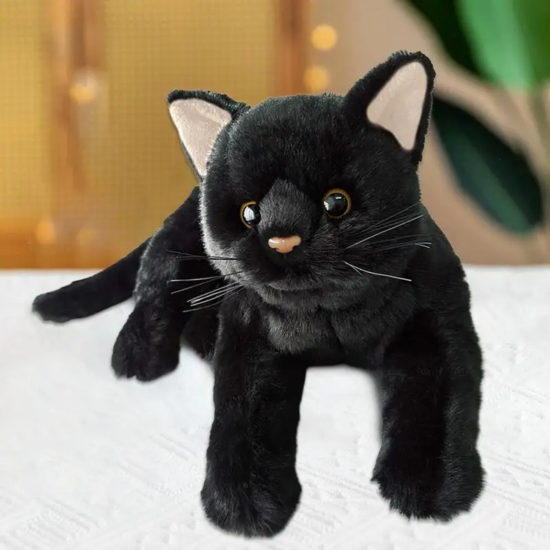 Black Cat Plush Toy Stuffed Animal Black Kitten Doll Pillow Boys Girls Soft Toys Children Birthday Gifts Cute Plush Toy