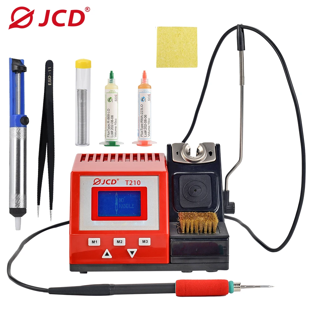 jcd quick heating soldering station 85w ferro de solda 15s estacao de retrabalho para bga smd pcb ic ferramentas de reparo t210 01