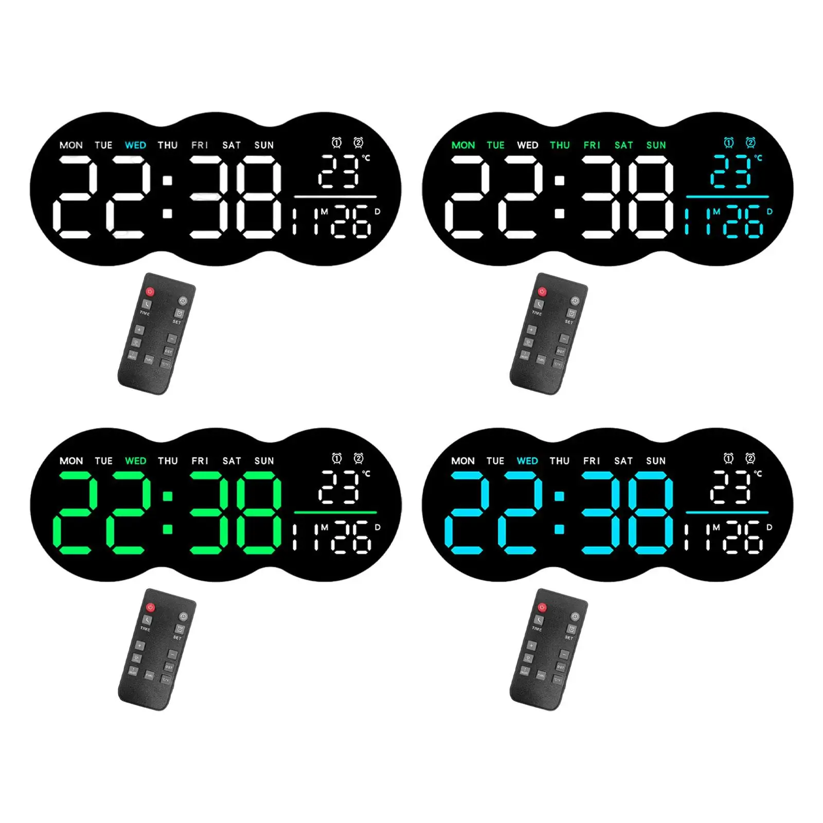 

Digital Wall Clock Electronic Large Display Alarm Clock for Office Shop Gym