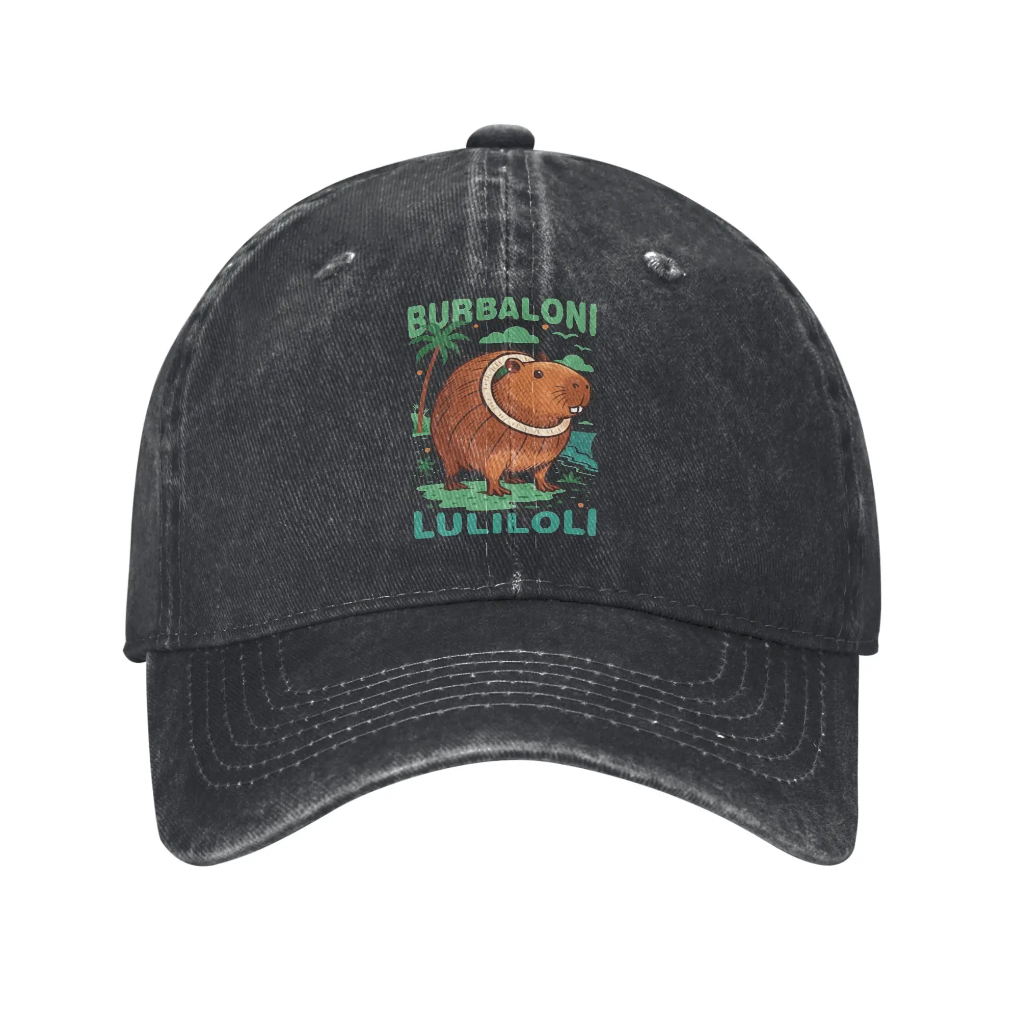 

Vintage Burbaloni Luliloli Capybara Italian Brainrot Baseball Cap Unisex Style Denim Snapback Cap Outdoor Summer Soft Caps Hat