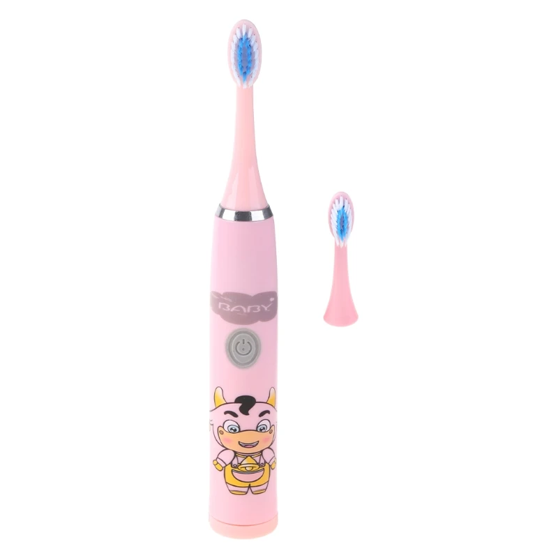 Brosses à dents blanchissantes à ultrasons pour enfants, brosse à dents électrique automatique avec poignée ovale antidérapante