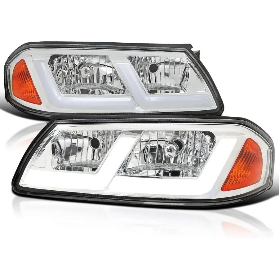 

Хромированные светодиодные трубчатые фары, совместимые с Chevy Impala 2000-2005 годов, левая и правая пара фар в сборе