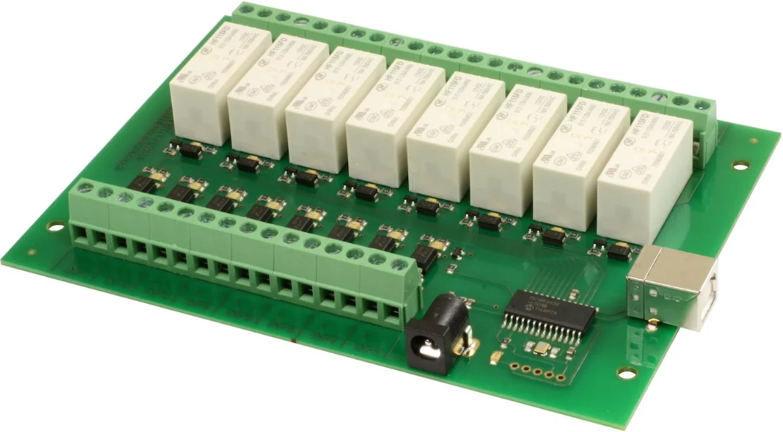 USB-OPTO-RLY816 - 8 Optically Isolated Inputs, 8 X 16A Relays Electronic Module Development Board