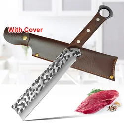 Butcher Knife Slicing Meat Fish Fruit Vegetab Bone Chopping Knife Wood Handle Kitchen Knives Stainless Steel Blade Cleaver Knife