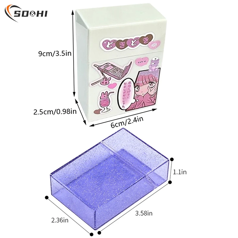 caixa de armazenamento transparente para cartao de foto papelaria kawaii case idol albuns container game card sleeves 1pc 01