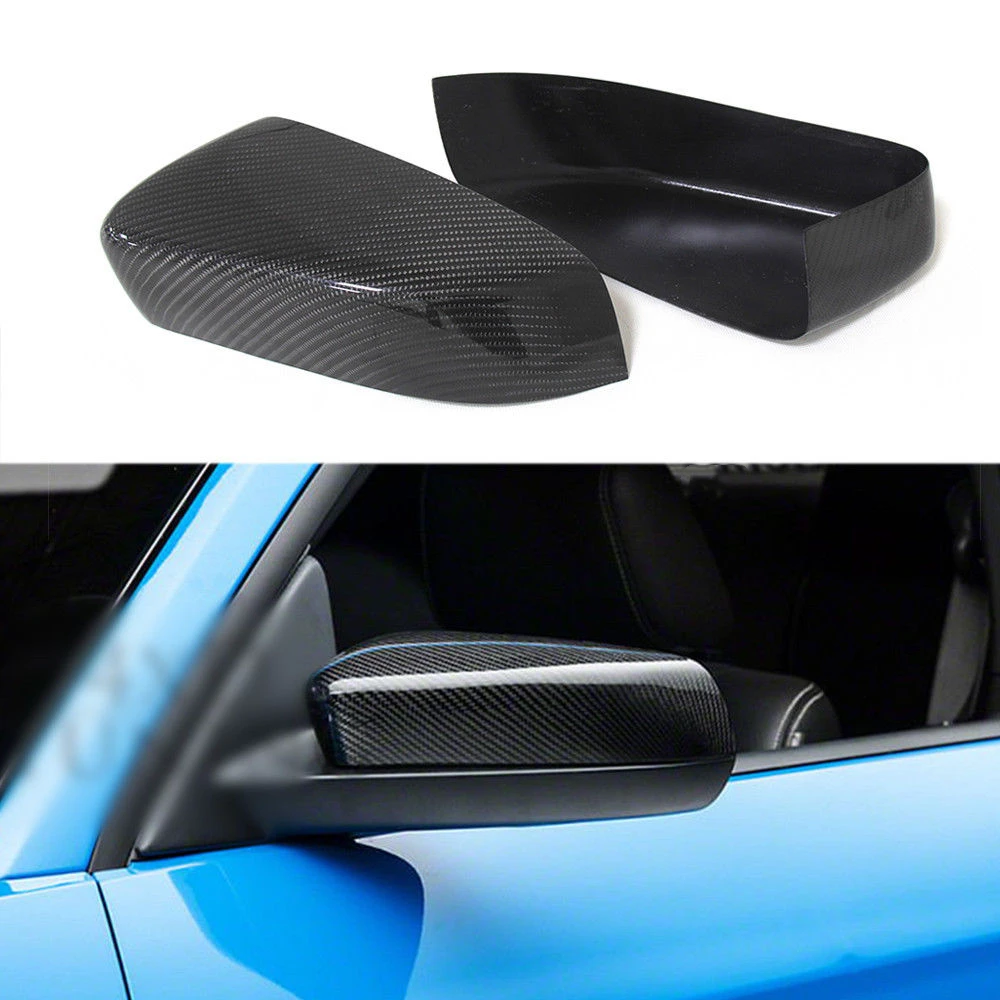 

Carbon Fiber Mirror Cover Car Exterior Rear View Caps Rearview Case Shell Add On For Ford Mustang GT Coupe 2007-2013