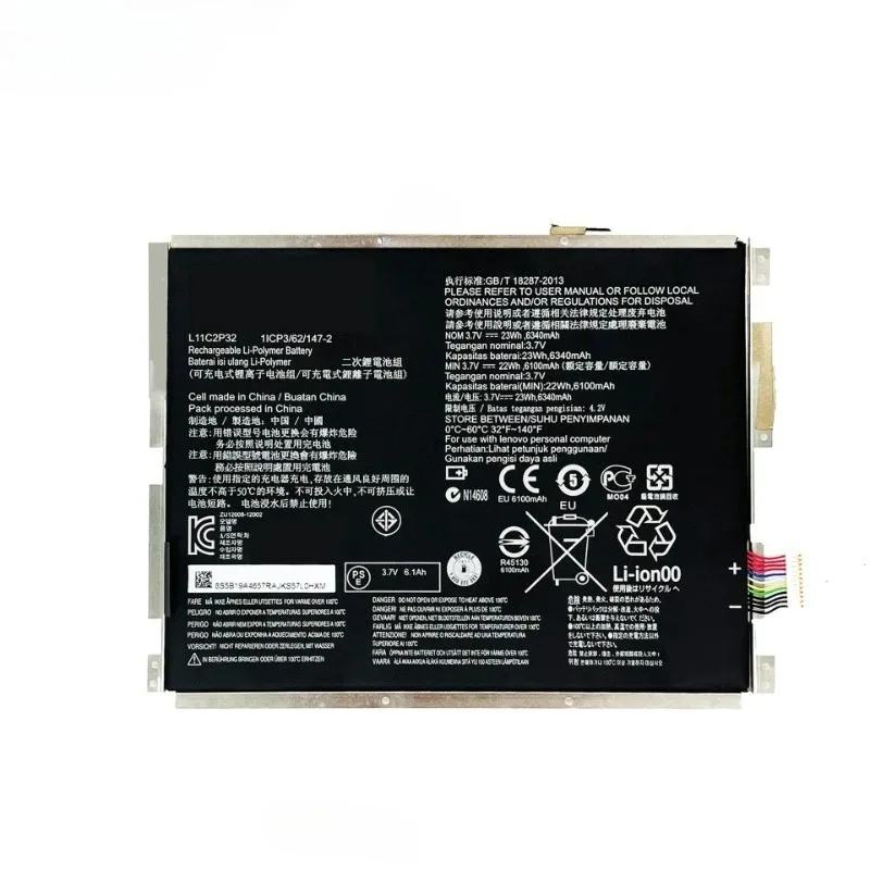 L11C2P32 3.7V 6340mAh Battery for Lenovo IdeaTad S6000 S6000-F S6000-H A7600 A7600-HV A7600-F A10-80 A10-80HC S6000F/H L12D2P31