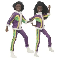 Kawaii Items Fashion Black Dolls Lover Couple Figures Kids Toys Sports Suits Fast Shipping Accessories For Child DIY Game Gifts
