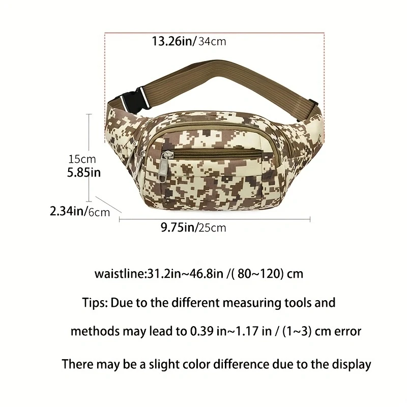 1PC New outdoor men\'s waist pack mobile phone bag multi-functional sports leisure men\'s bag outside camouflage single shoulder o