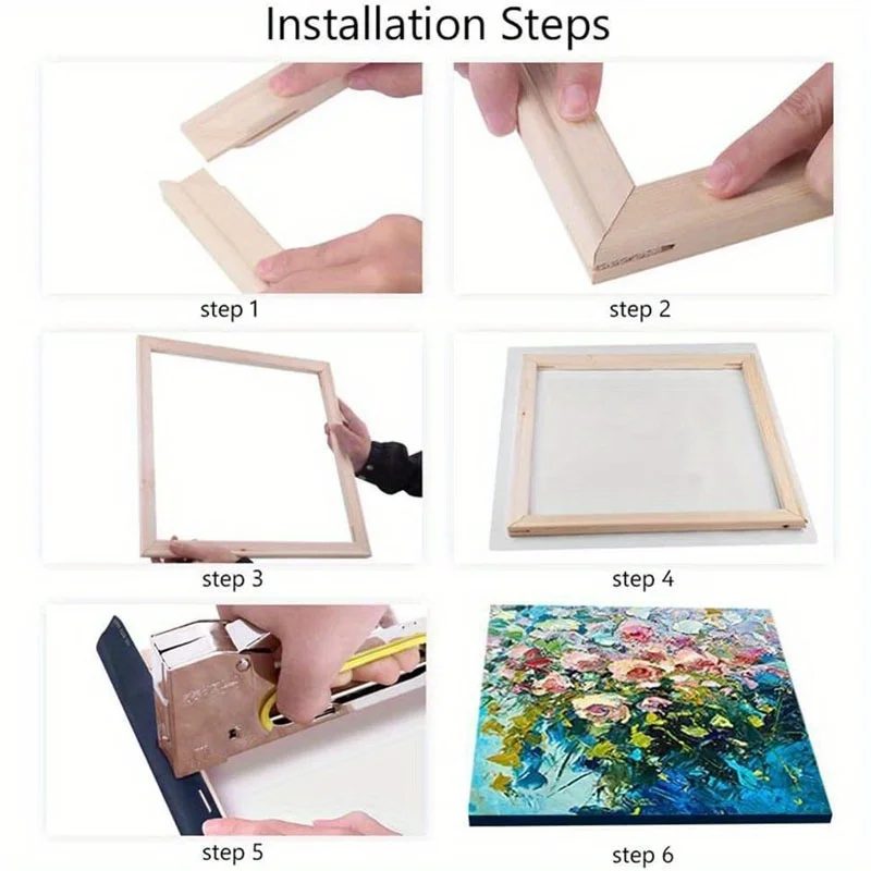 إطار صورة مزيج خشبي DIY، إطار صورة قابل لإعادة الاستخدام، إطار رسم زيتي، إطار صورة ماسي فني، فن جدار منزلي ديسمبر