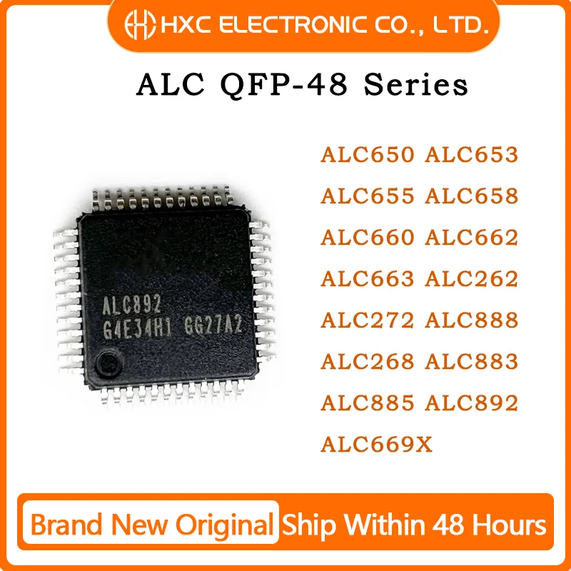 

5PCS ALC650 ALC653 ALC655 ALC658 ALC660 ALC662 ALC663 ALC669X ALC262 ALC272 ALC888 ALC268 ALC883 ALC885 ALC892 QFP