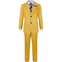 Horror Movie BOB Cosplay Costume BOB Yellow Suit Outfit for Men Halloween Carnival Party Uniform Suit