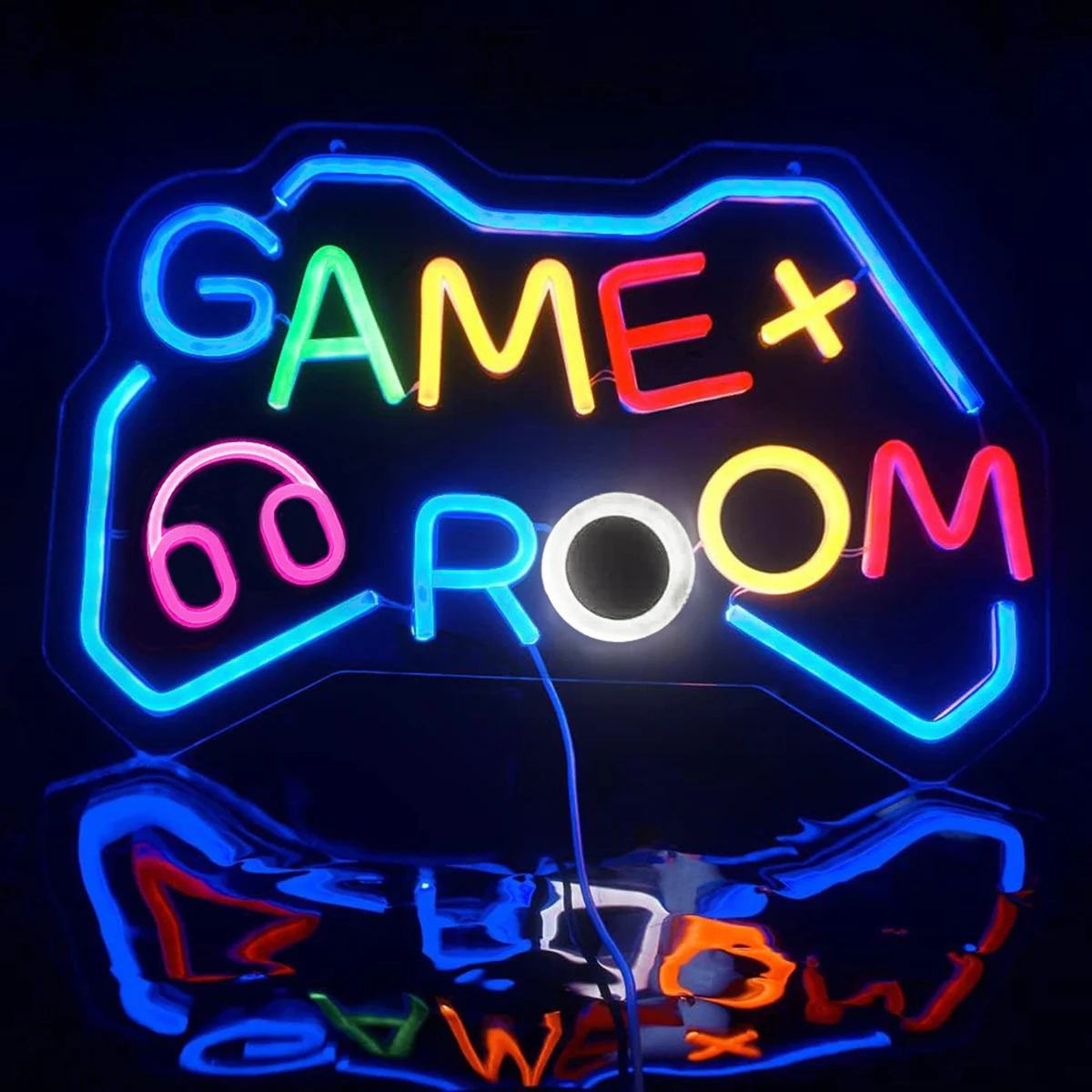 Gamer Neon Sign Game Controller LED Neon Lights with Dimmable ON/OFF Switch USB Powered Wall Decor for Teen Boy Gaming Room Gift