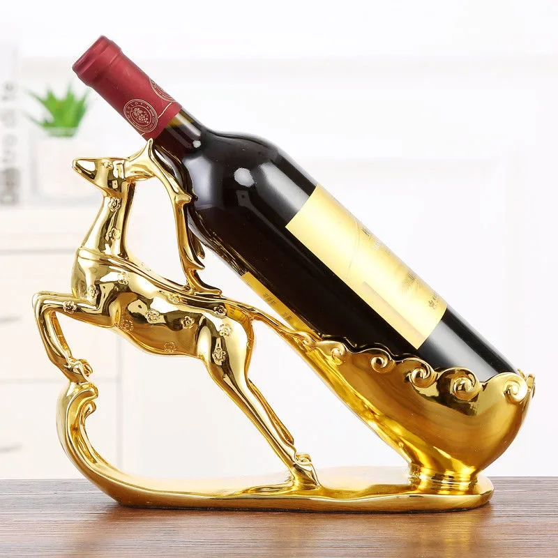 Light Luxury Creative Elk Wine Rack Red Wine Storage Living Room Wine Cabinet Decor Ornaments Wedding Gifts Housewarming Gift