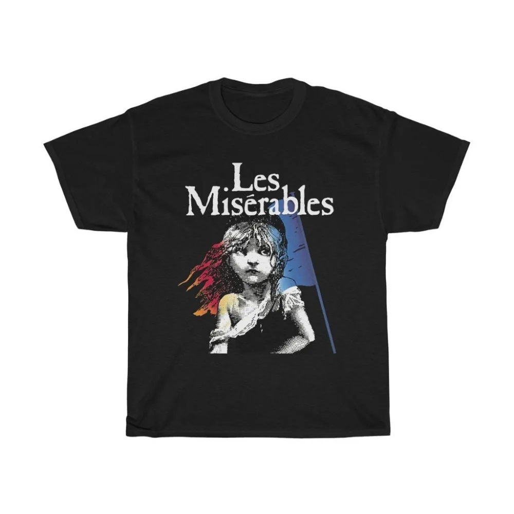 Les Miserables Broadway Musical Show Camiseta negra para hombre Ropa Gráfica Camisa de manga corta Hombres Mujeres para todas las estaciones