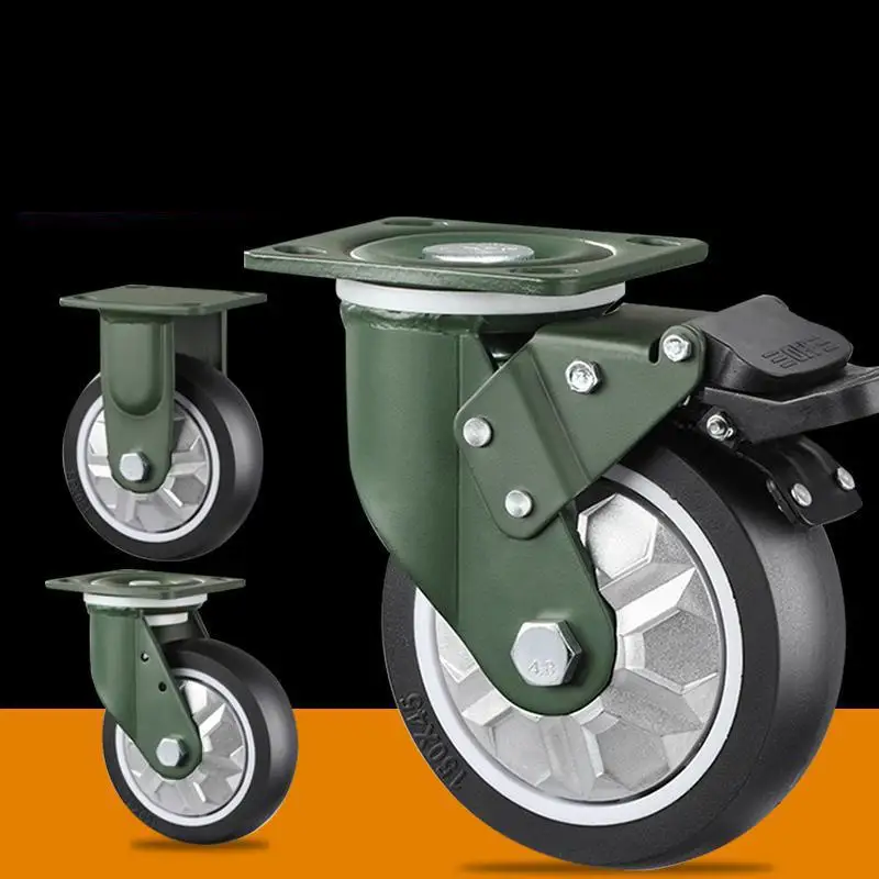 

1 Pcs-8 Inch Polyurethane Overloading Heavy Industrial Casters Strong Steel Casters With Universal Wheels/brakes