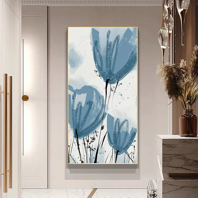 GATYZTORY 50x100cm DIY Painting By Numbers Frame Blue Flowers Coloring On Numbers For Adults On Canvas Diy Crafts Wall Decors