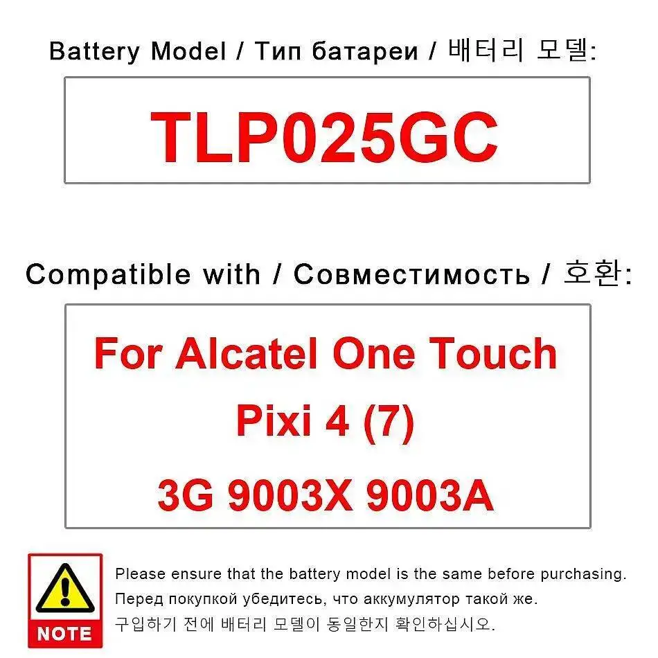 

For Alcatel One Touch Pixi 4 7 3G 9003X 9003A Long-Lasting Durable Mobile Phone Battery 2580Mah TLP025GC
