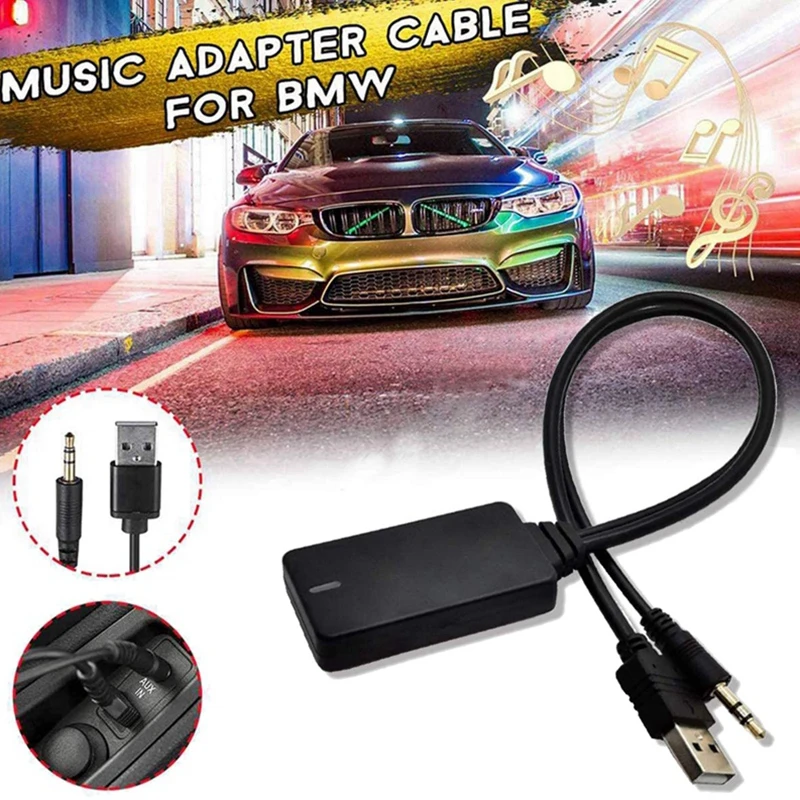 Bezprzewodowy Adapter Bluetooth interfejs muzyczny wejścia Audio kabel w samochodzie AUX kabel USB dla B-M-W E90 E91 E92 E93