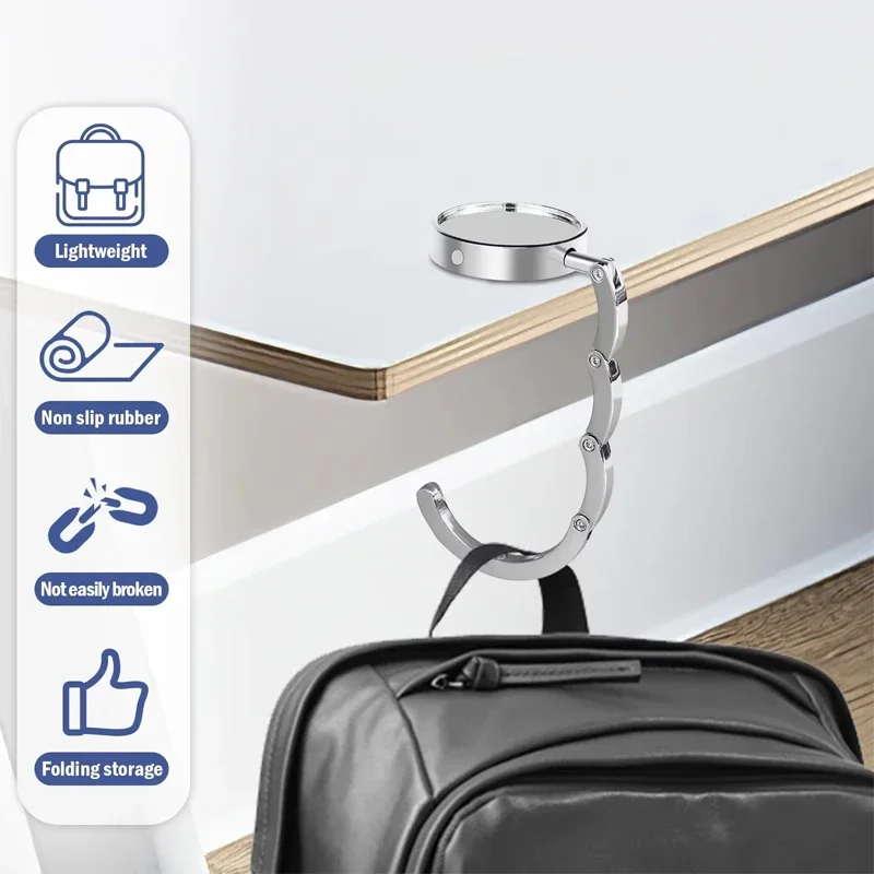 

1-20PCS Portable Folding Bag Hook Wallet Hook Suitable for Table and Chair Travel Handbag Storage Box Round Accessories