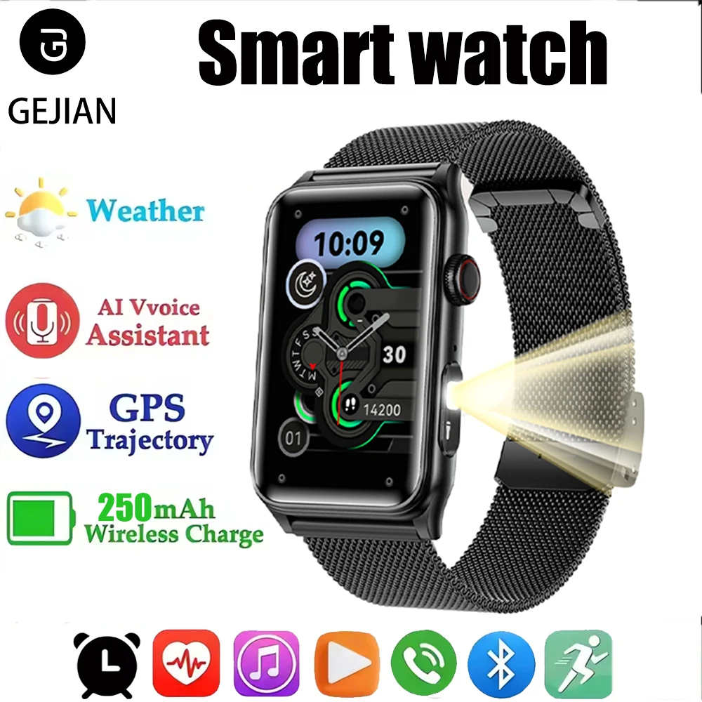 

2025 Новые Смарт-часы для мужчин, светодиодные Bluetooth-вызовы, спортивные мужские умные часы, мониторинг сердечного ритма, температуры здоровья, женские умные часы