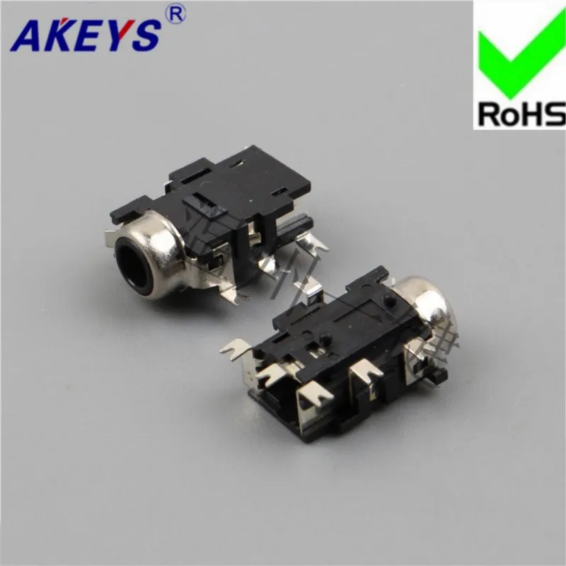 10 PCS PJ-3513 socket 6-pin power outlet 3.5 mm headset intercom master seat audio jack switch