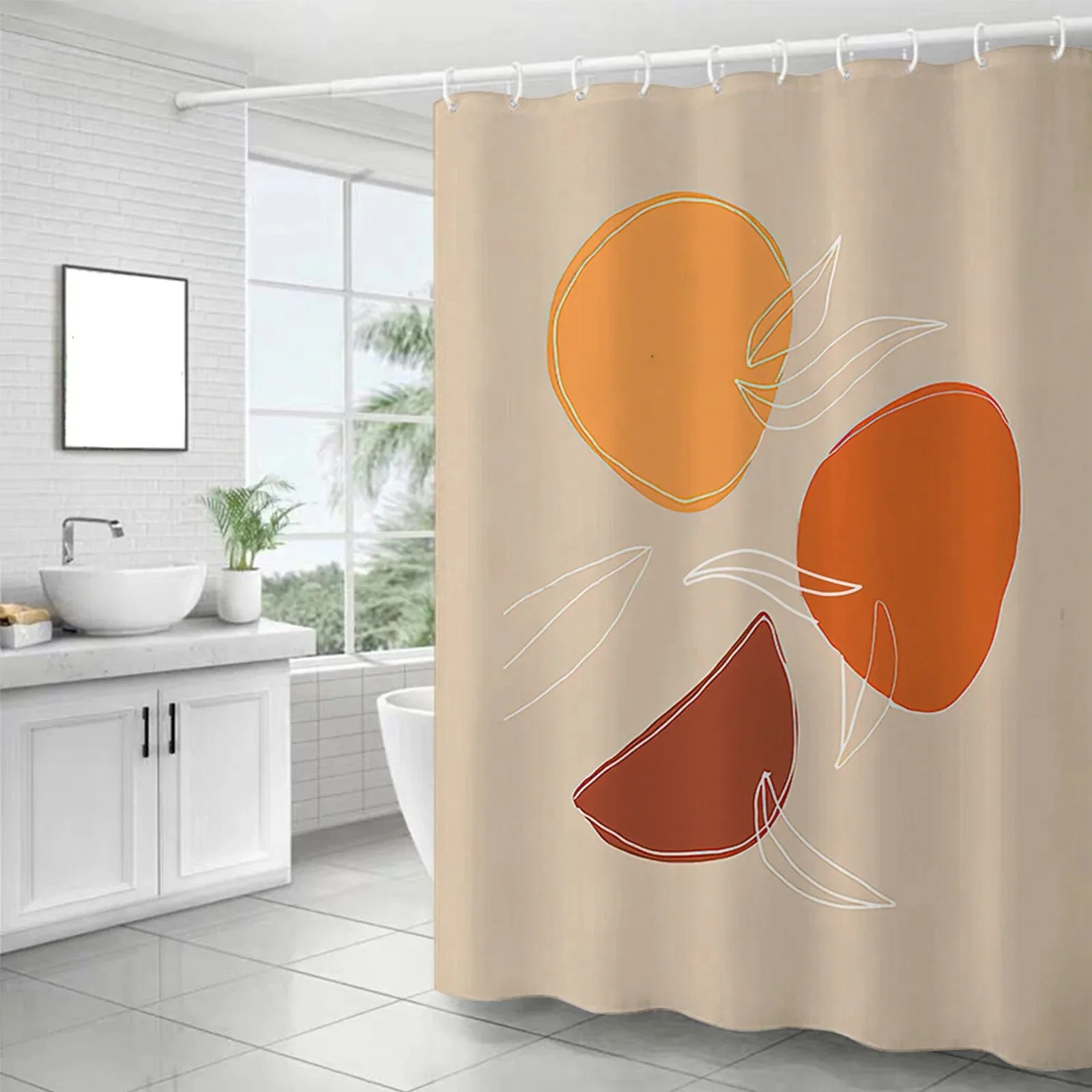 Blue Ombre Shower Curtain Waterproof Polyester Fabric Gradient Bathroom Curtain Modern Minimalist Abstract Tie Dye Bathtub Decor