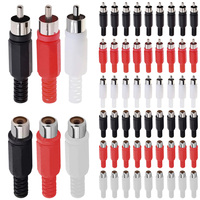 10/50/100Pcs RCA AV Male Plug Female Socket Lotus Plug Connector with Plastic Shell Welding Adapter for Audio Video Speaker